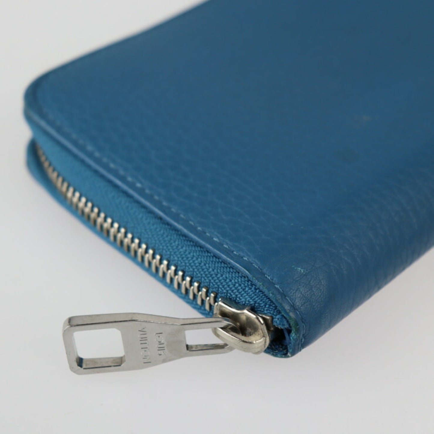 Louis Vuitton Louis Vuitton Zippy Wallet Vertical Long M58411 Taurillon Leather Blue Silver