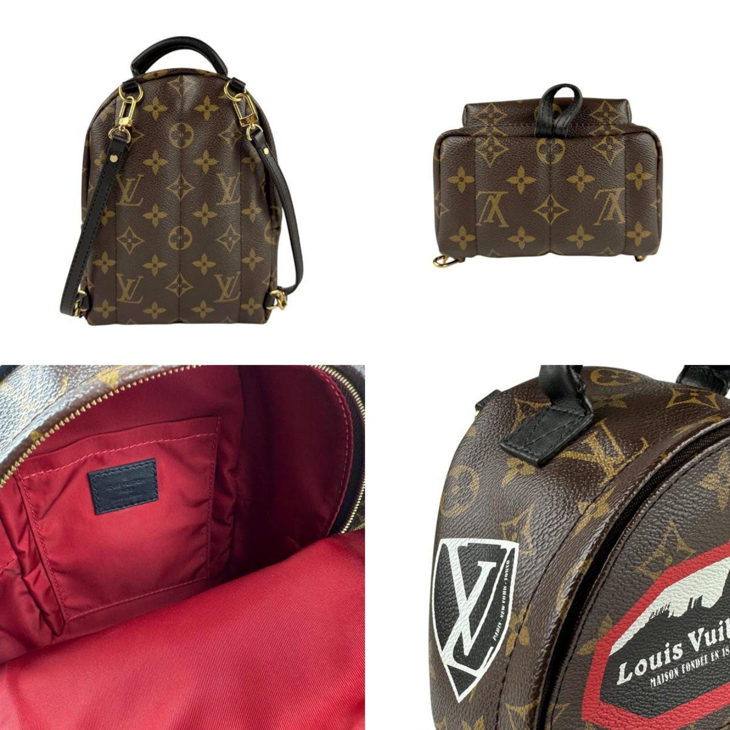 Louis Vuitton Louis Vuitton Backpack Monogram Palm Springs Canvas Brown Multicolor Gold
