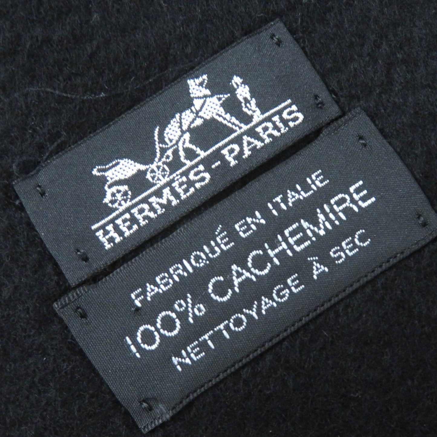 Hermes 100% Cashmere Shawl/Stole/Scarf With Logo Embroidery And Fringe