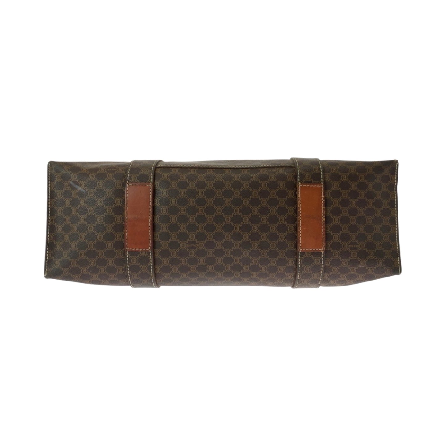 Celine Vintage Macadam Pattern Brown Gold Hardware Mc96 Tote Bag Shoulder