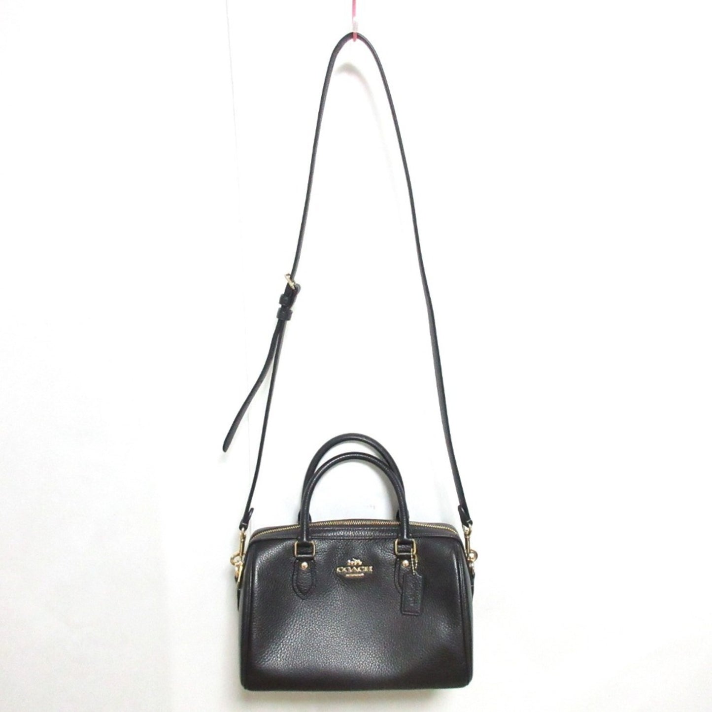 Coach Lowan Satchel Leather 2Way Handbag Shoulder Bag Cv962 Black
