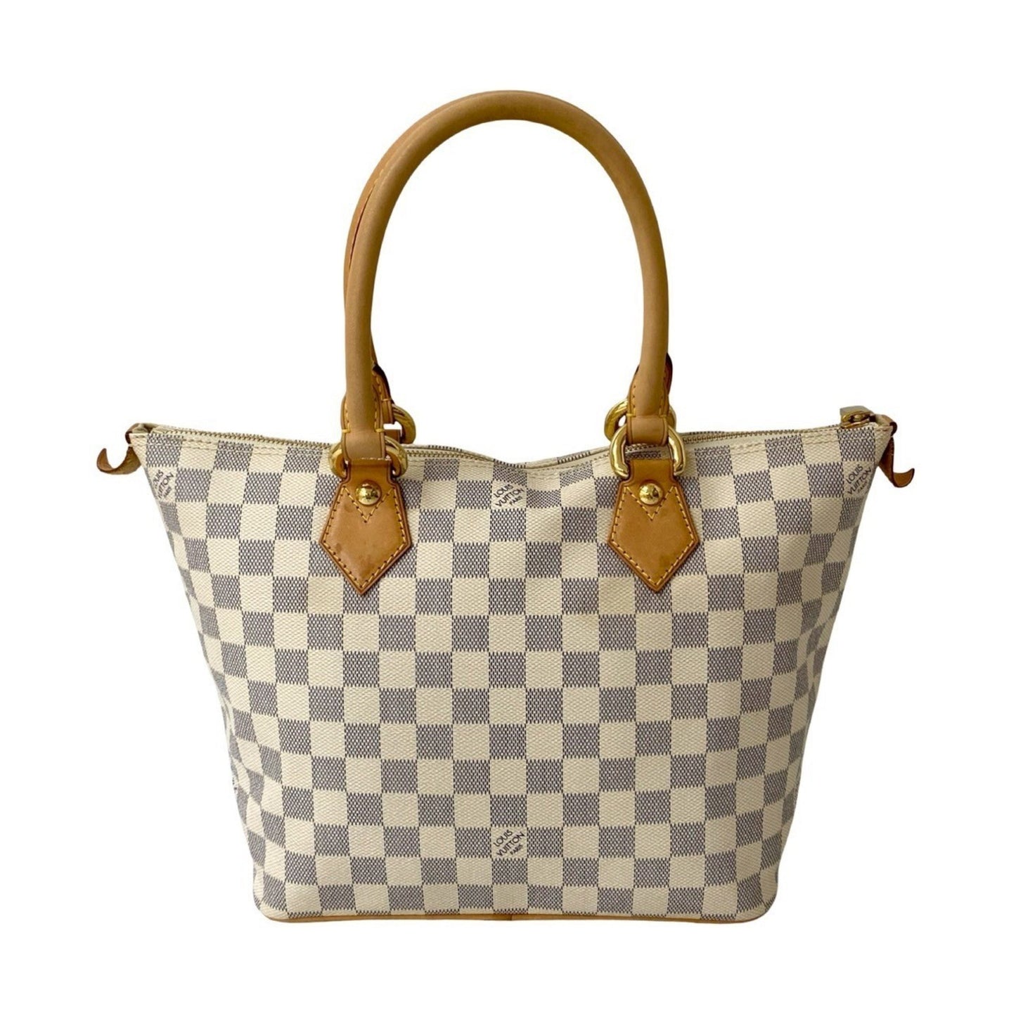 Louis Vuitton Saleya Pm Damier Azur Leather Tote Bag