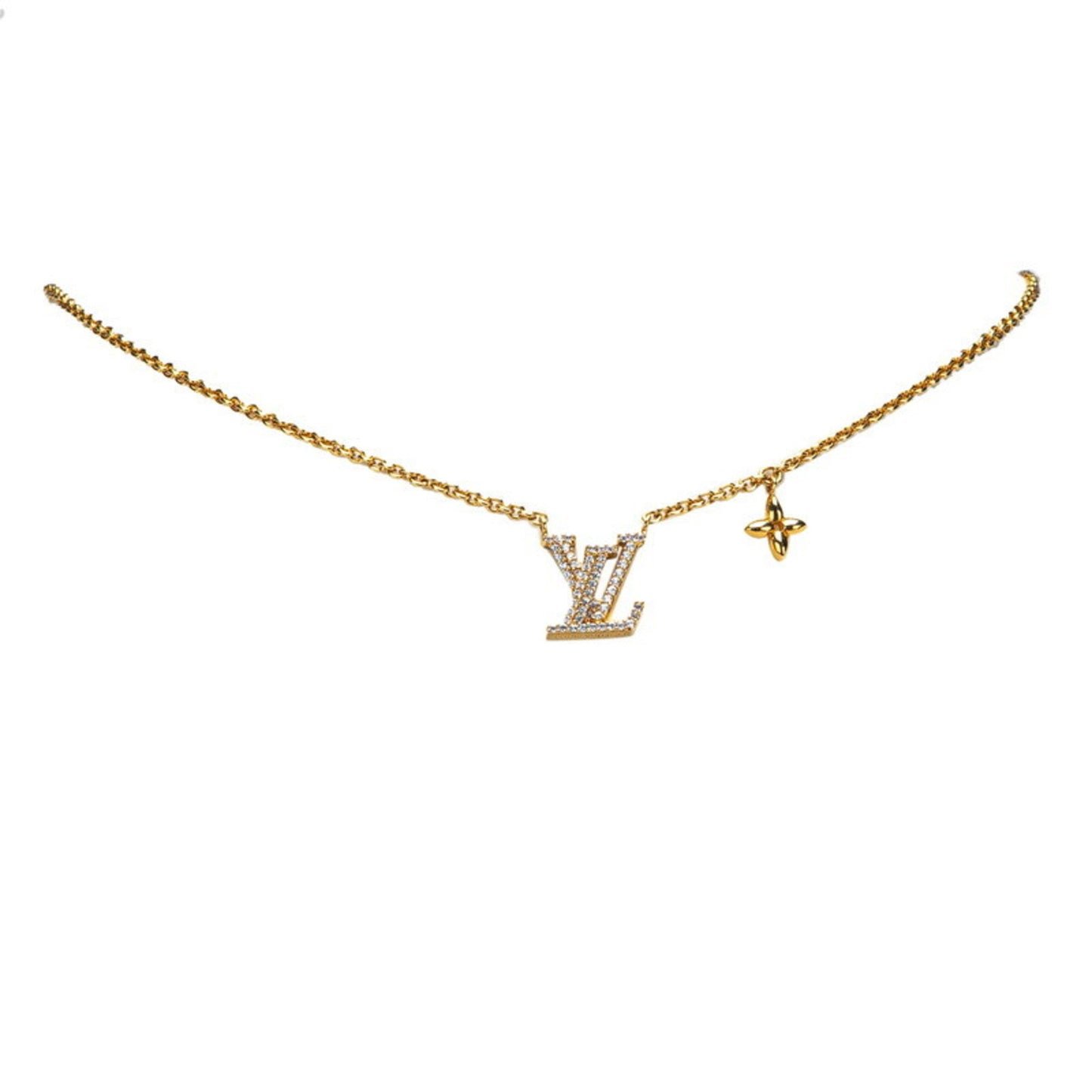 Louis Vuitton Collier Lv Iconic Rhinestone Necklace M00596 Gold Plated