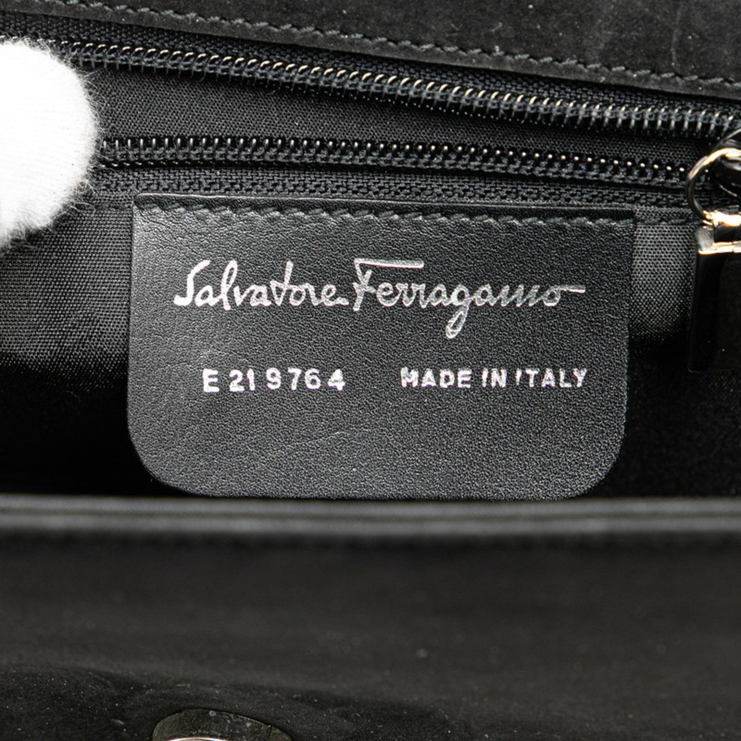 Salvatore Ferragamo 2-Way Handbag/Shoulder Bag In Black Nubuck Leather