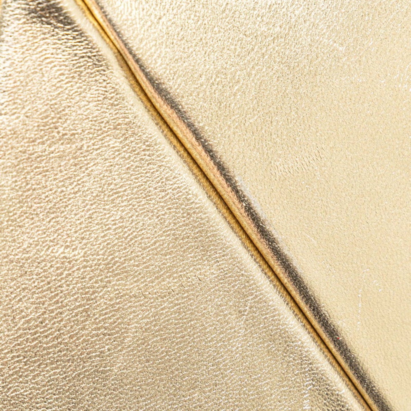 Salvatore Ferragamo Gancini Vanity Bag Handbag Aq-216154 Gold Leather