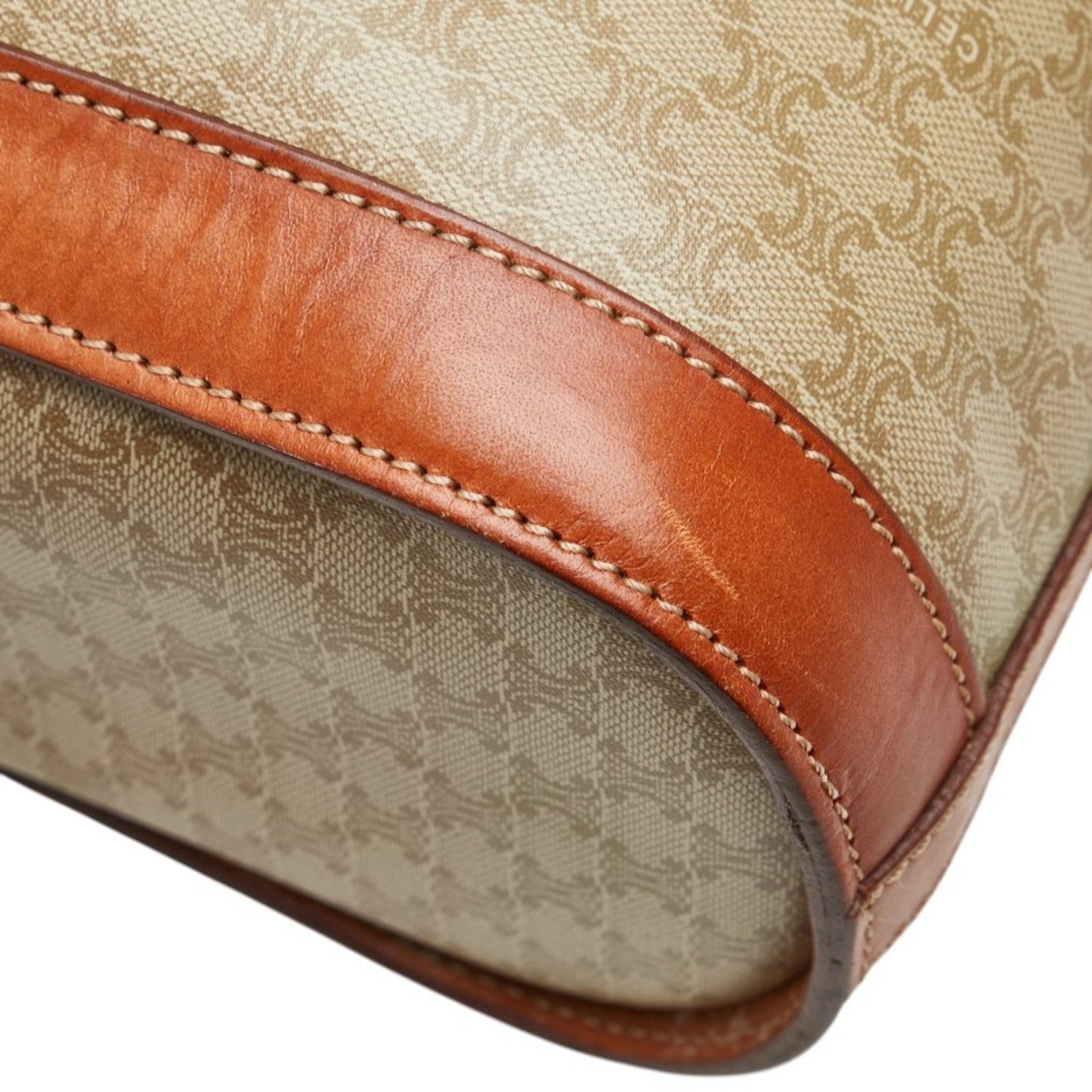Celine Macadam Tote Bag In Beige
