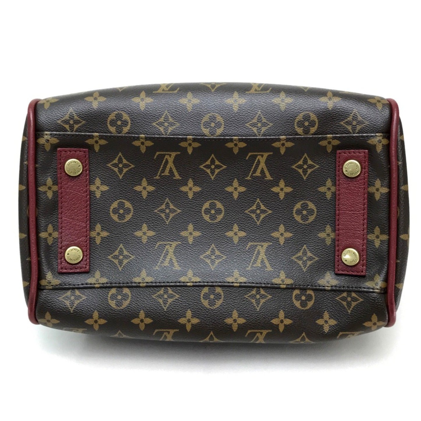 Louis Vuitton M40802 Monogram Mini Duffle Bag Hand Bag Bordeaux Dark Brown Bordeaux