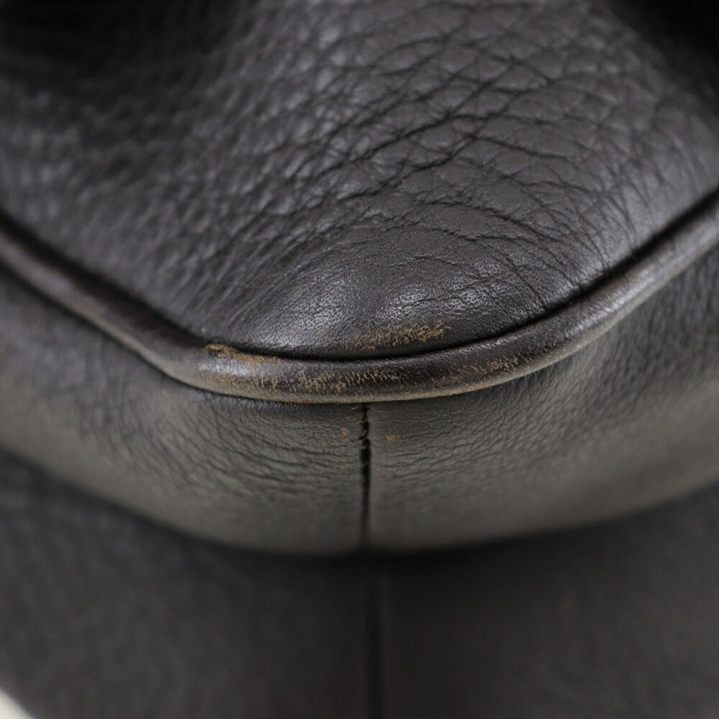 Prada Bag Shoulder Calf Brown Belt Clasp Messenger