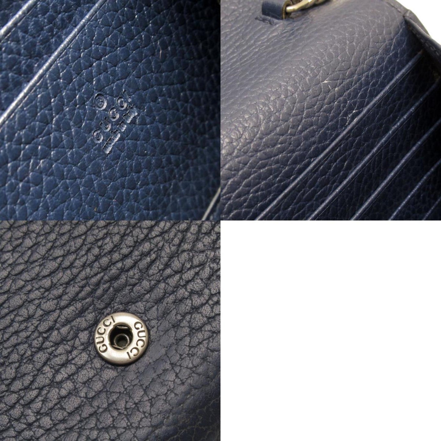 Gucci Dionysus Chain Wallet Leather Navy