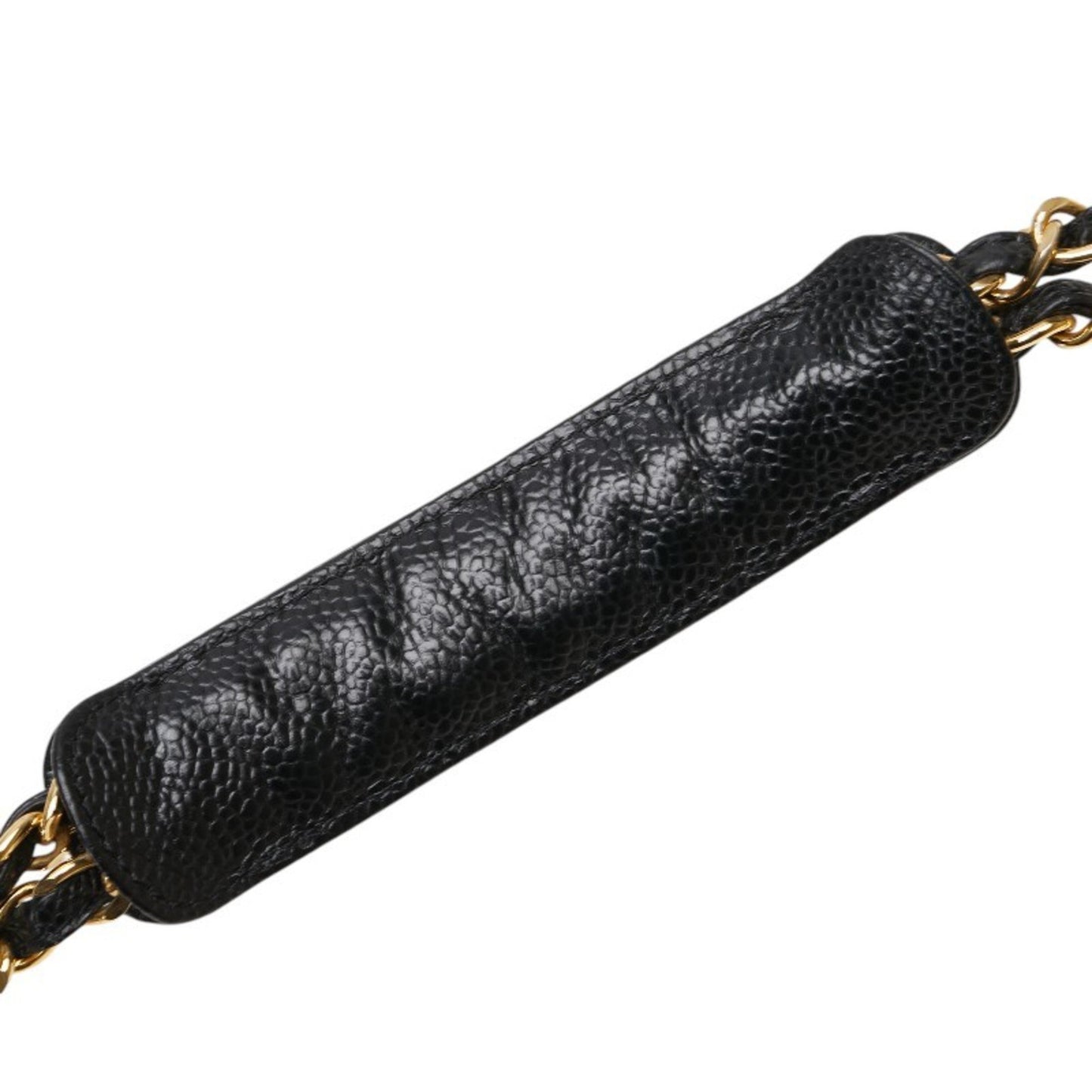 Chanel Coco Mark Chain Shoulder Bag Tote Black Caviar Skin
