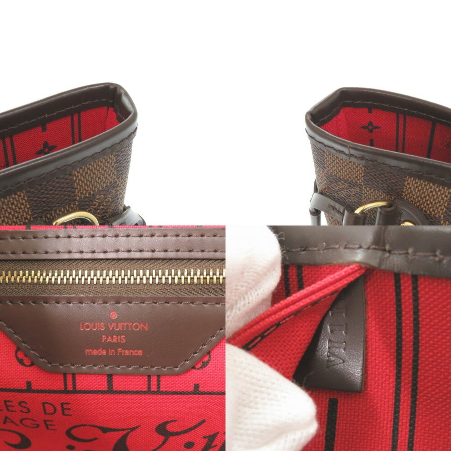 Louis Vuitton Neverfull Pm Damier N51109 Tote Bag Lv 0371Louis Vuitton