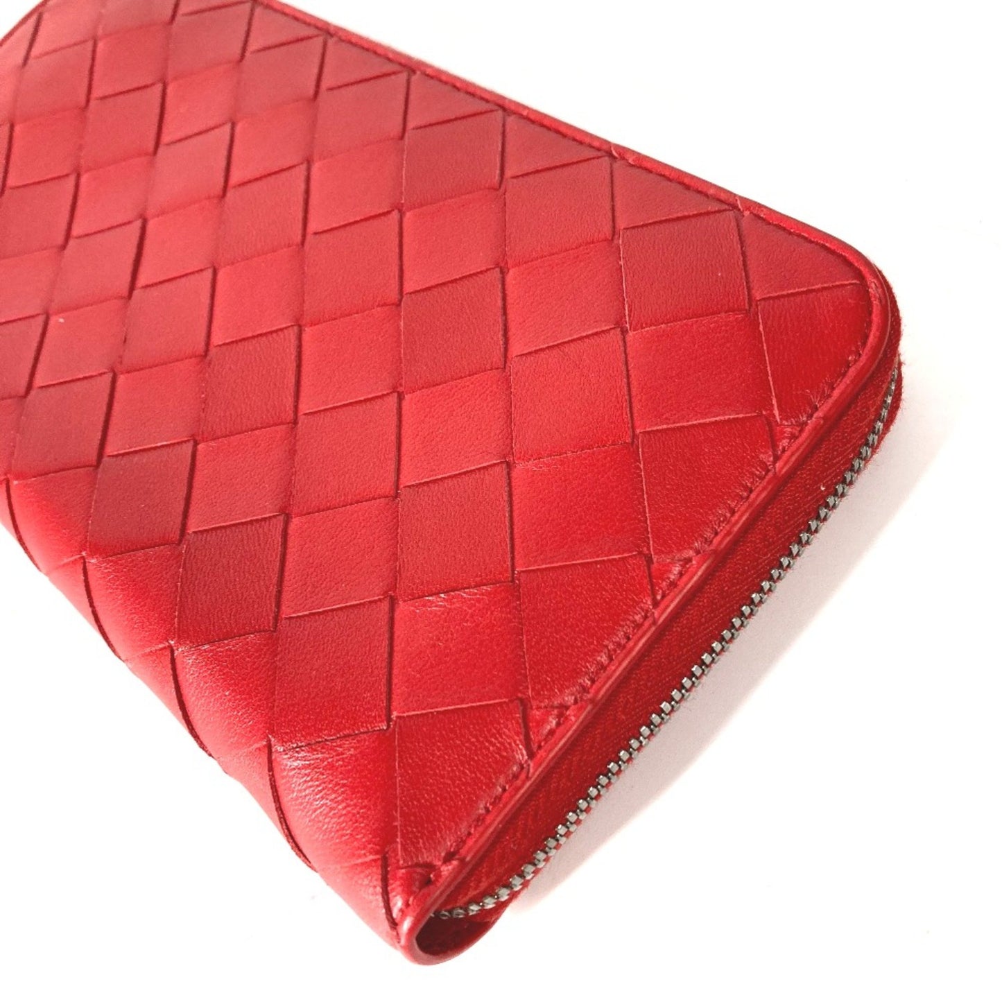 Bottega Veneta 593217 Long Wallet Zip Around Long Wallet Red
