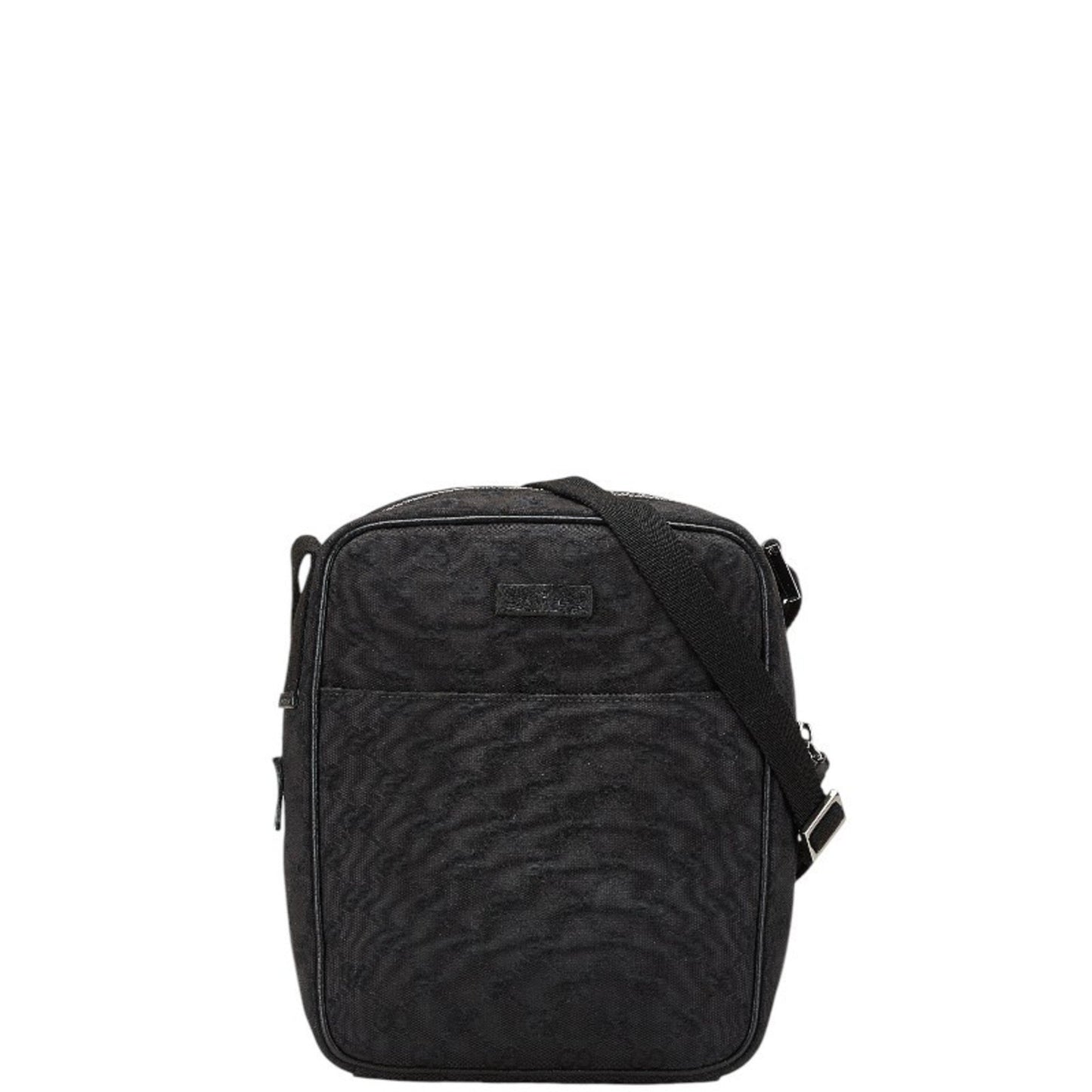 Gucci Gg Canvas Shoulder Bag 122759 Black Leather