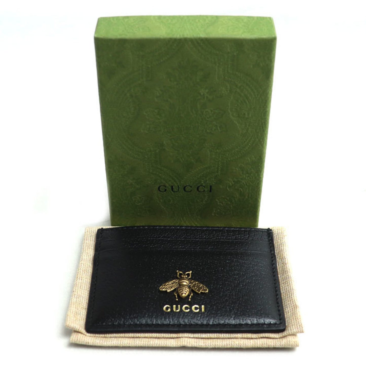 Gucci Animalier Bee Card Case Black 523685 Dj20T 1000