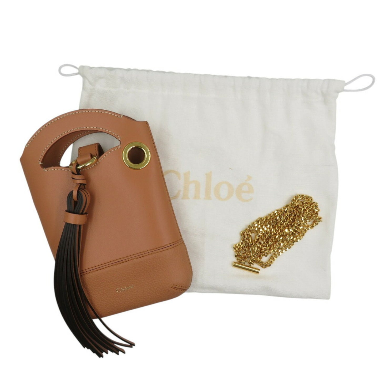 Chlo Unused Chloe Walden Phone Pouch Chc20Ap330C6126B Leather Brown Smartphone Shoulder Bag