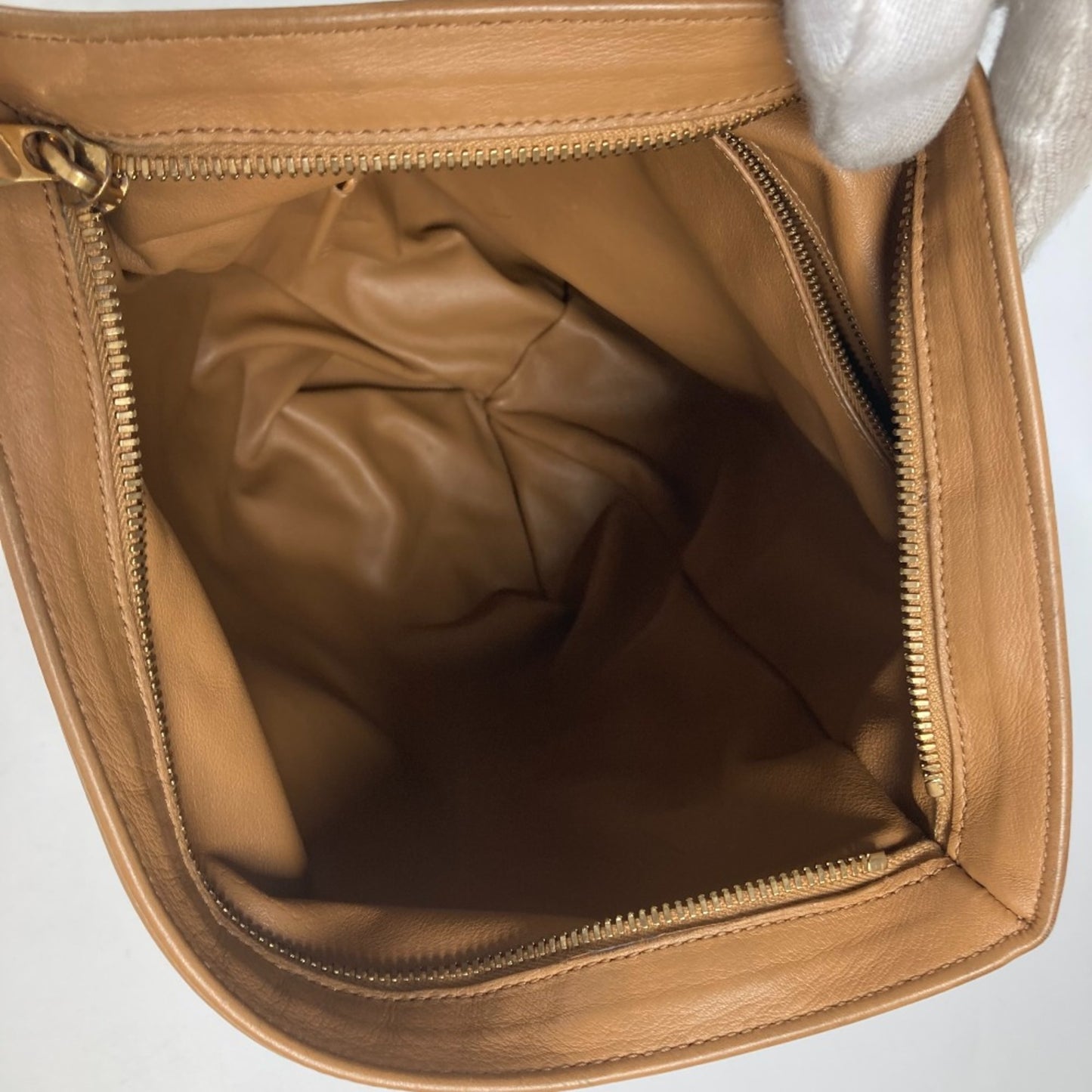 Bottega Veneta 607964 Bag Pouch Clutch Bag Hand Bag Camel Brown