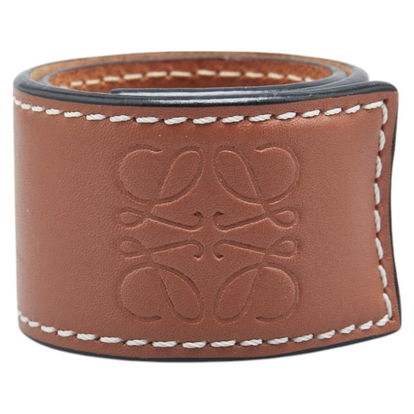 Loewe Anagram Slap Small Bracelet Brown Leather
