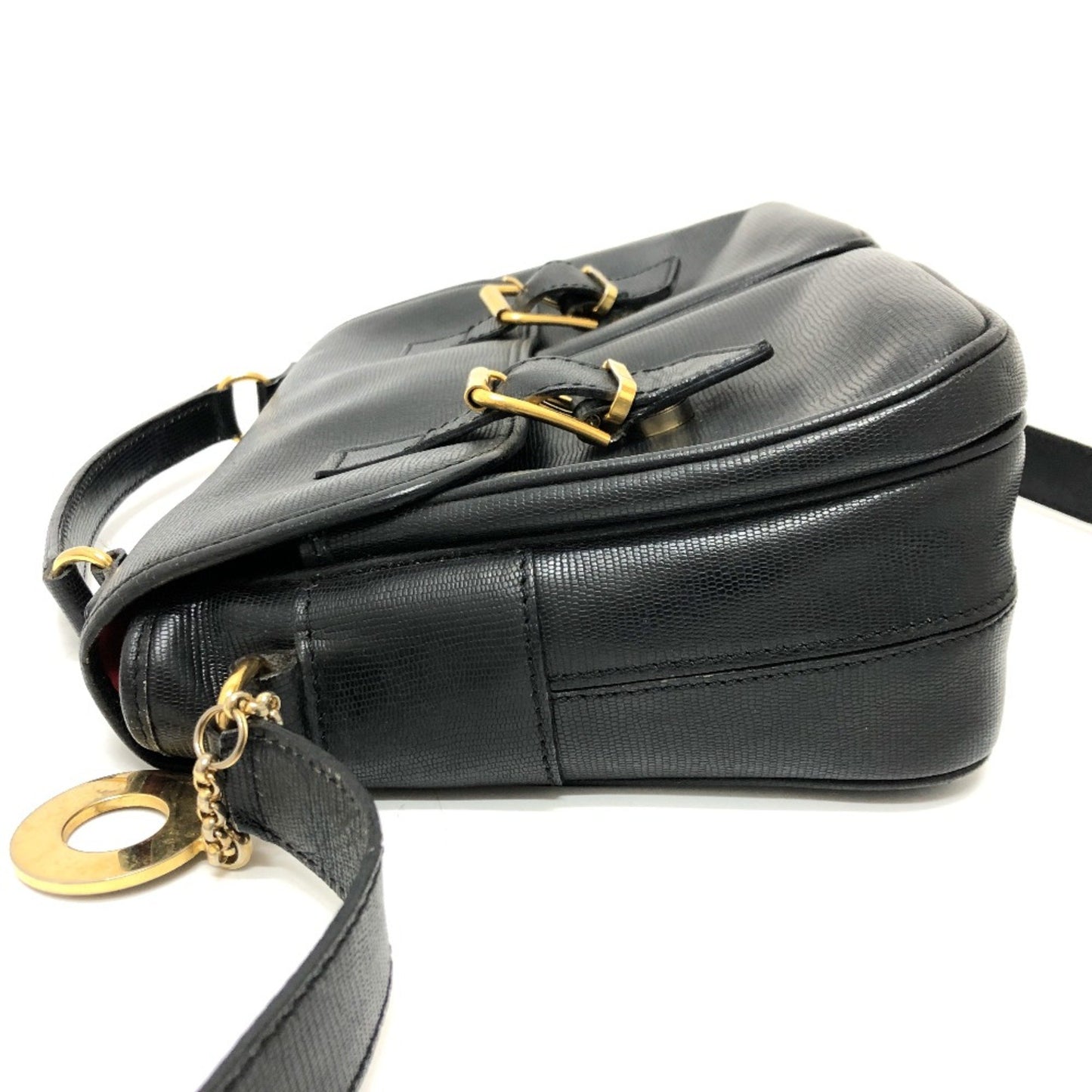 Celine Double Pocket 2Way Bag Shoulder Bag Black Goldhardware