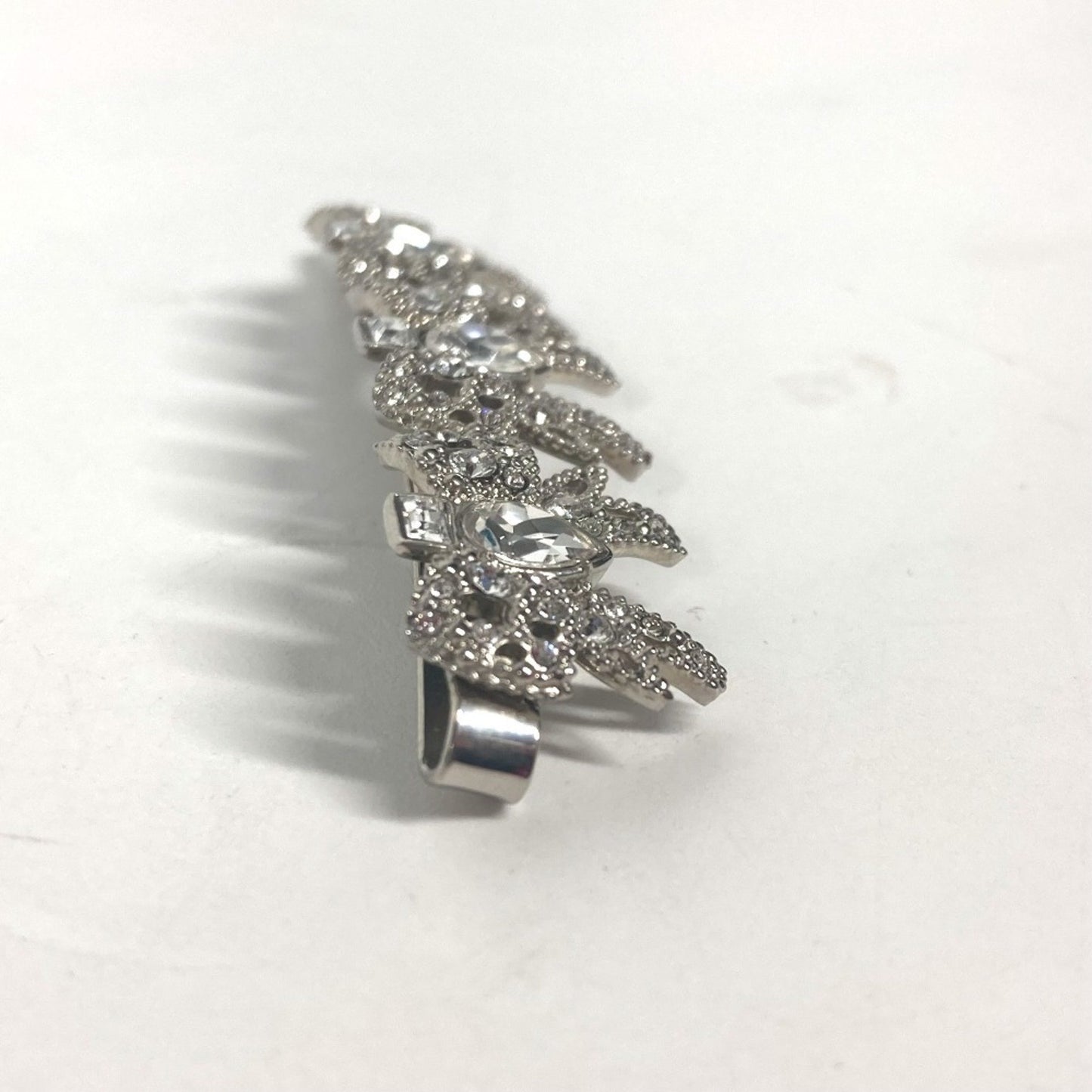 Miu Miu 5Jf031 Ribbon Rhinestone Hair Barrette Hairpin Metal