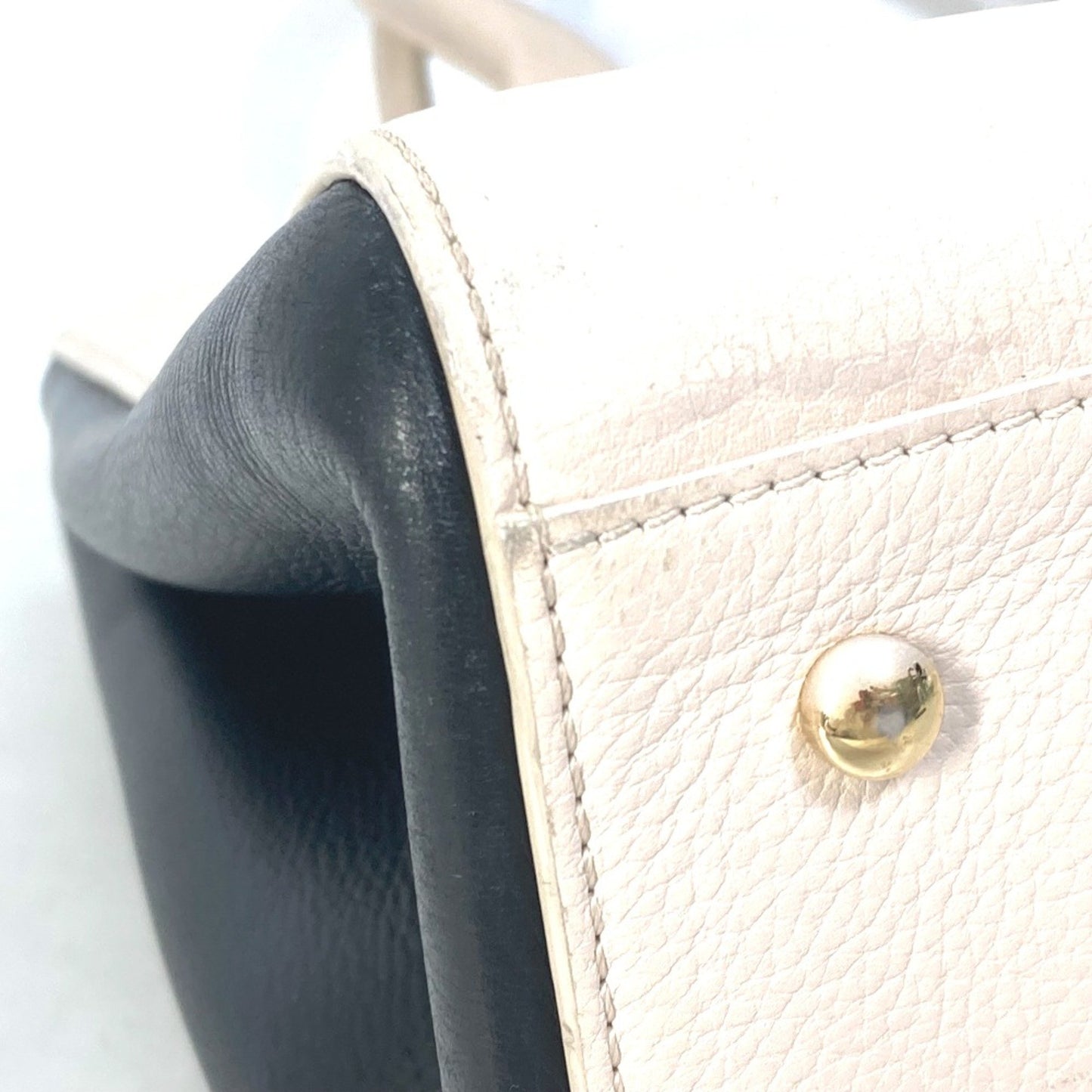 Chanel Cc Mark Bicolor 2Way Shoulder Bag Crossbody Hand Bag Beige