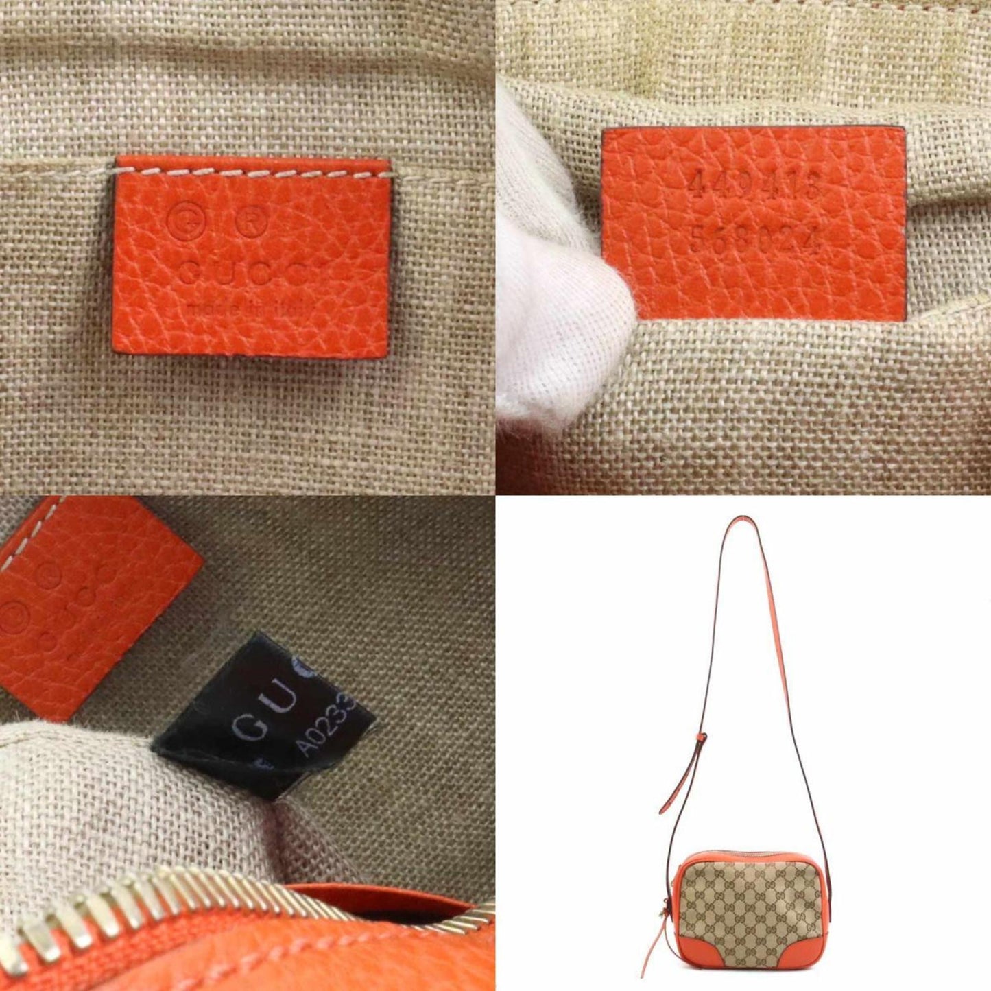 Gucci Gg Canvas And Leather Shoulder Bag In Orange Brown
