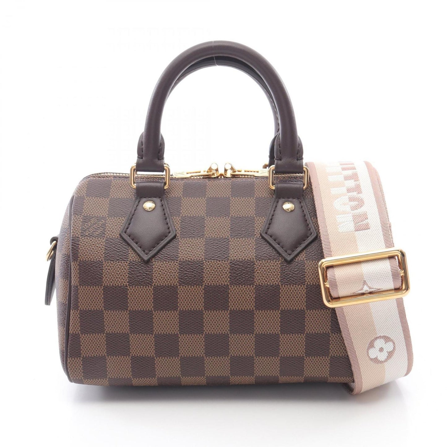 Louis Vuitton Speedy Bandouliere 20 Damier Ebene Handbag Coated Canvas Leather