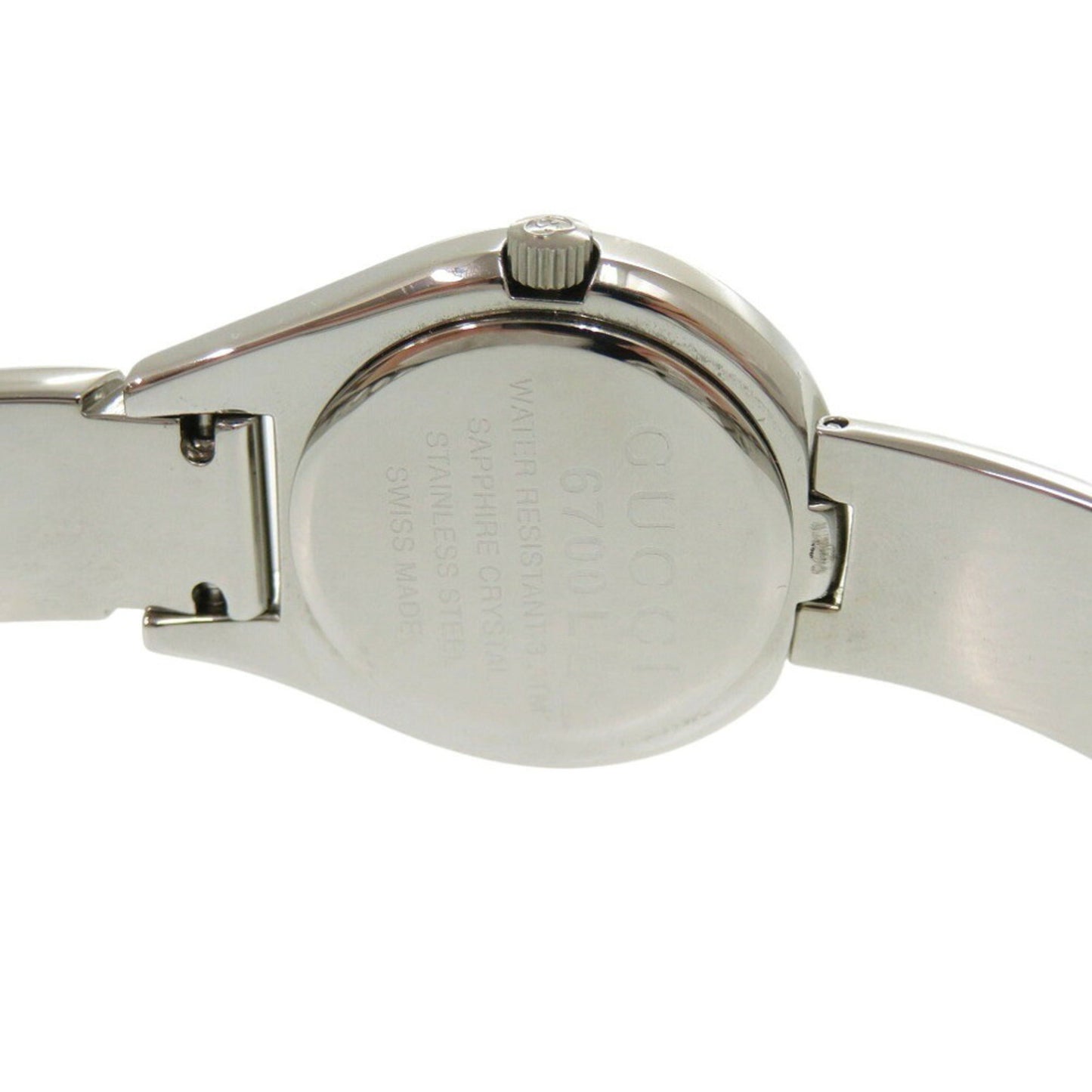 Gucci 6700L Stainless Steel Black/Silver Dial Quartz Watch 0566Gucci