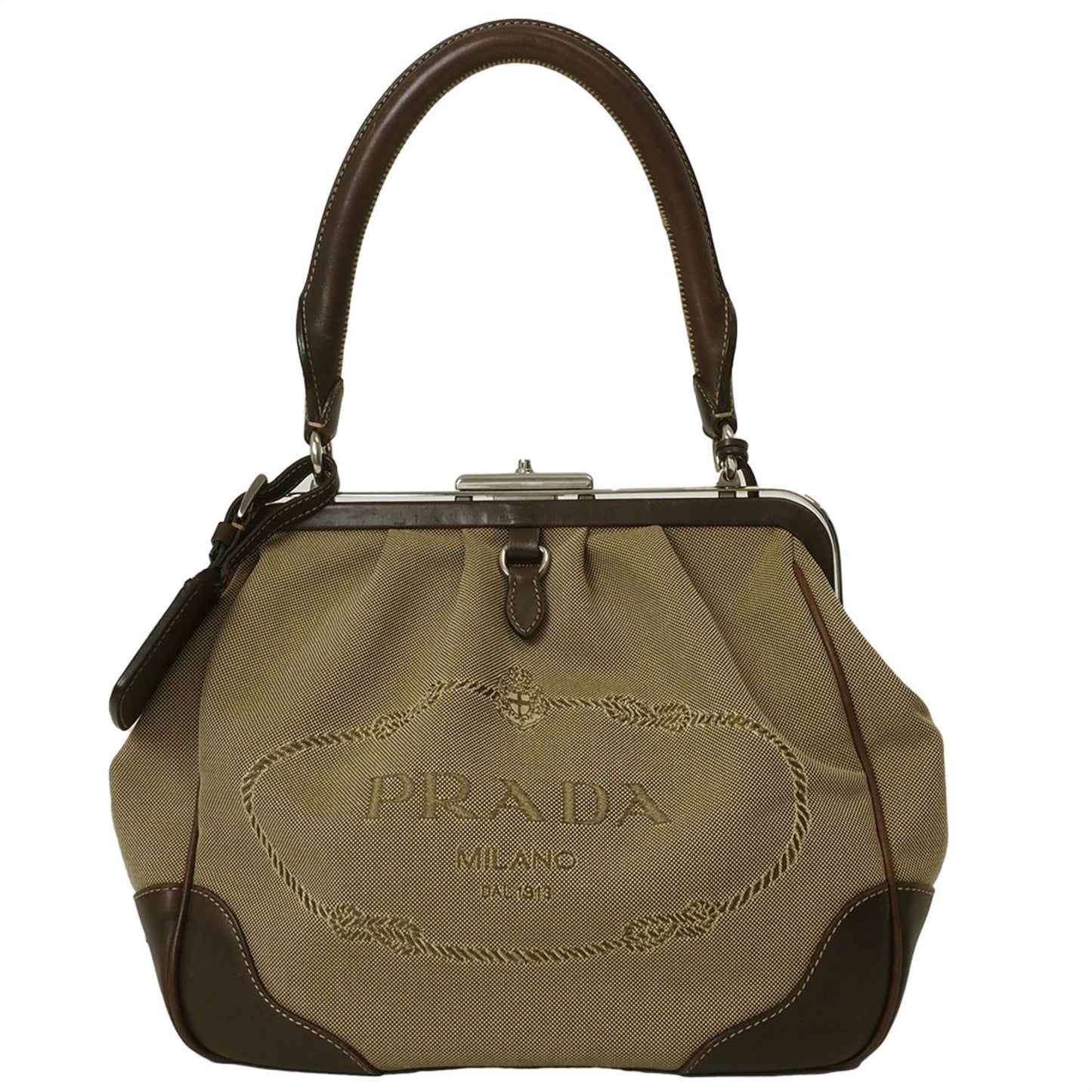 Prada Jacquard Handbag Khaki Br3481