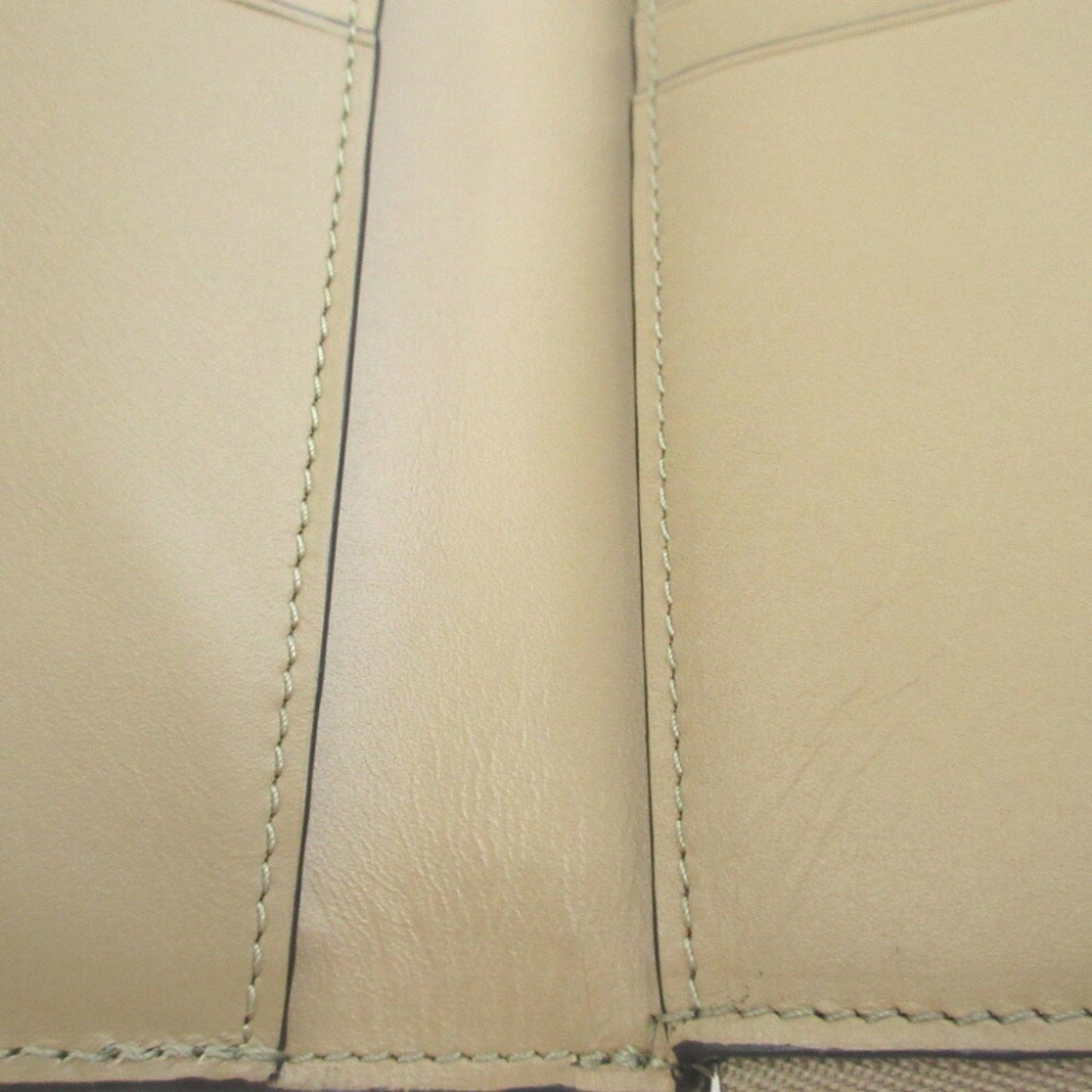 Like New Loewe Puzzle Compact Wallet C510P30X03 Leather Khaki Beige Bi-Fold 1241Loewe