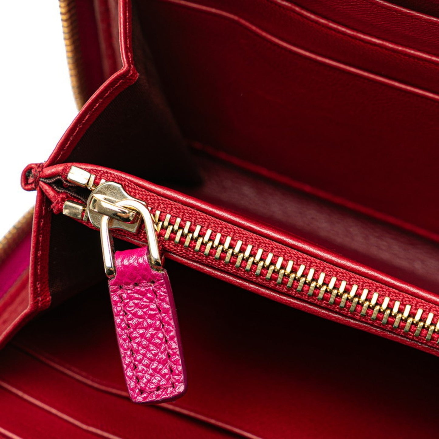 Bvlgari Round Long Wallet 280567 Pink Leather