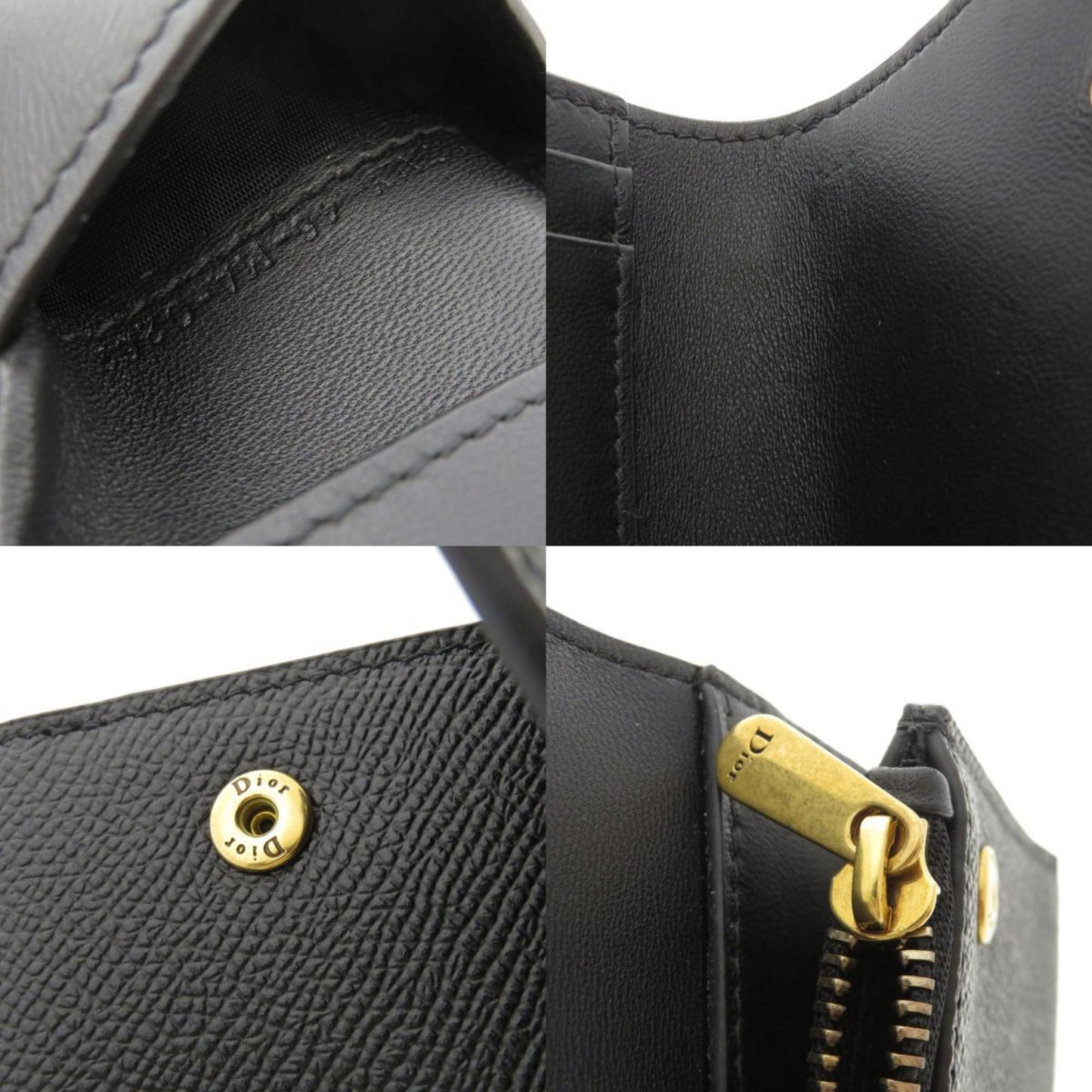 Christian Dior Motif Bi-Fold Wallet Calfskin