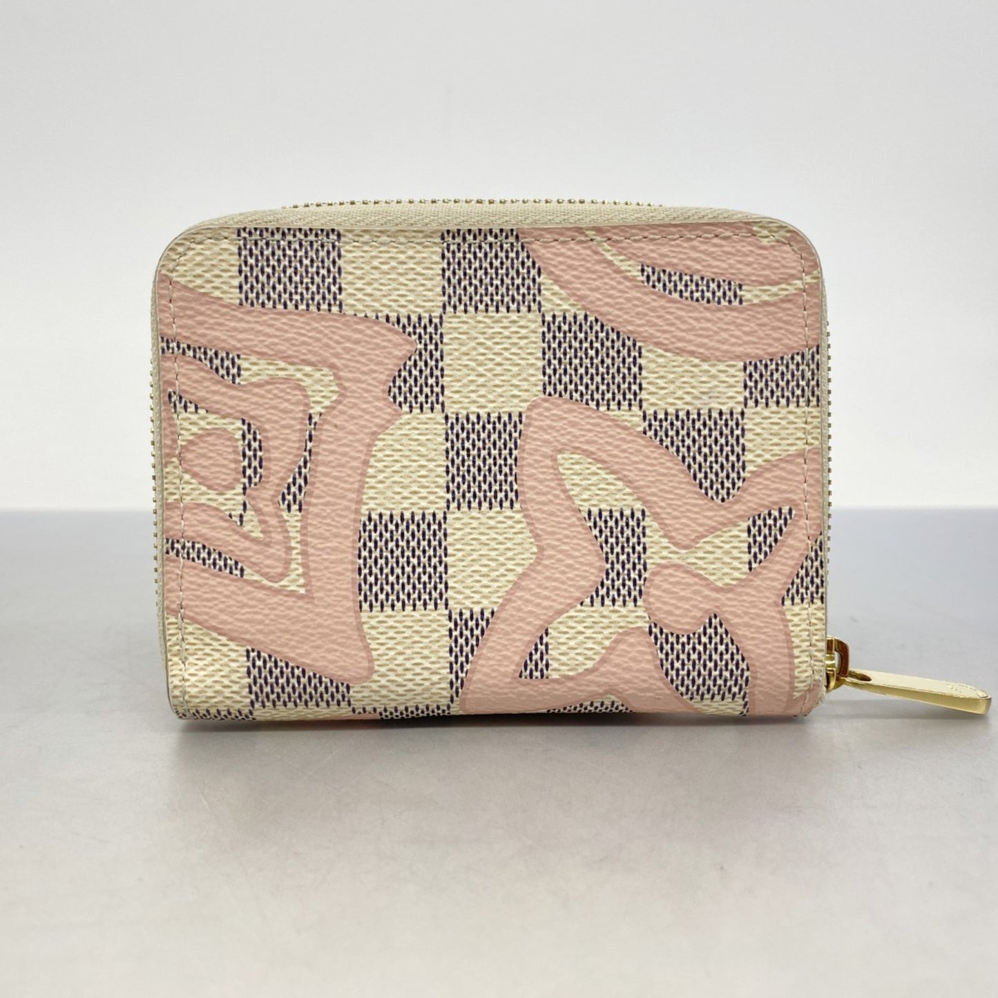 Louis Vuitton Damier Azur Tahiti Zippy Coin Purse N60098 White/Pink