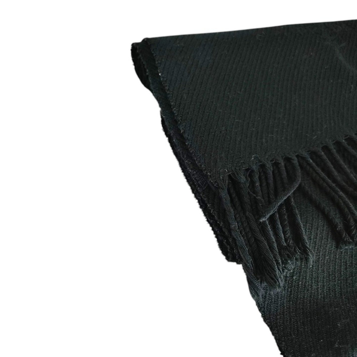 Prada Prada Wool Logo Embroidered Fringe Scarf/Stole In Black