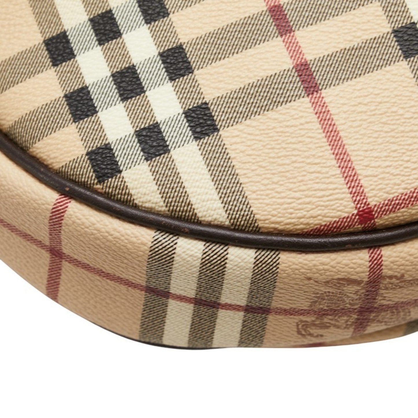 Burberry Nova Check One-Shoulder Bag Handbag Beige Brown Pvc Leather