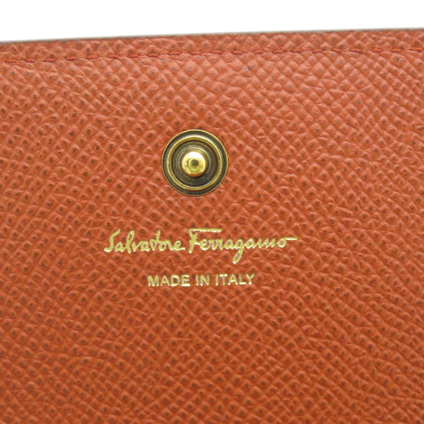 Salvatore Ferragamo Gancini Business Card Holder/Card Case In Calf Leather