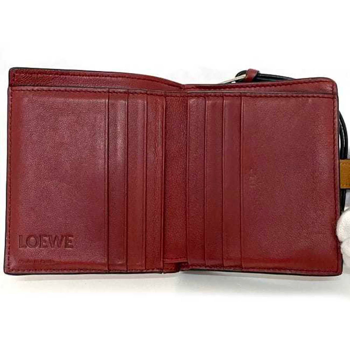 Loewe Bi-Fold Wallet Ec-23032 Brown Anagram C660Z41X01 Leather 262026 Compact Folding Grain Genuine