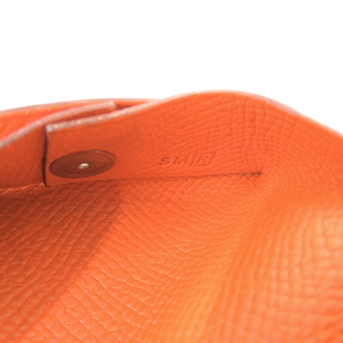 Herms Bastia Epsom Leather Coin Case Wallet In Orange