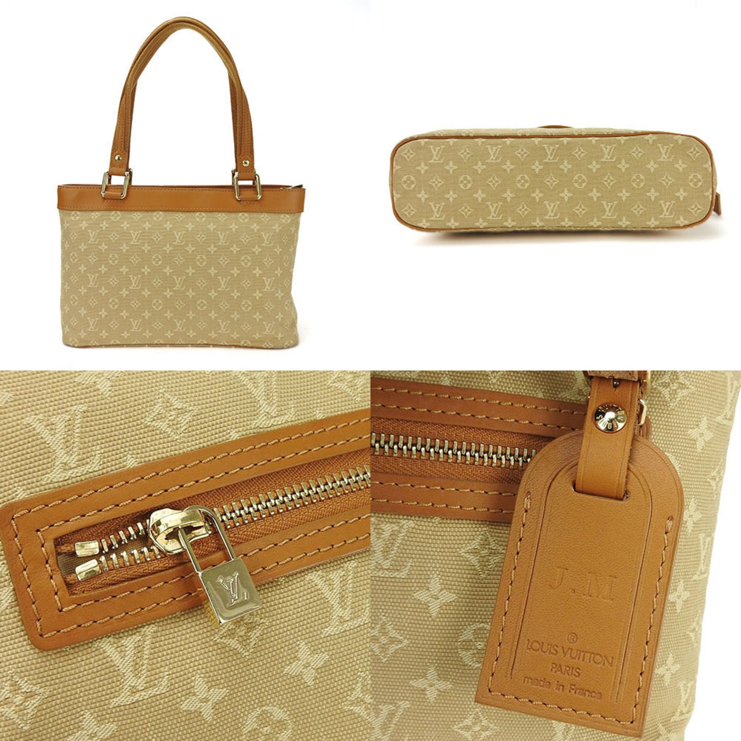 Louis Vuitton Tote Bag Lucille Pm M92684 Monogram Beige Canvas Leather