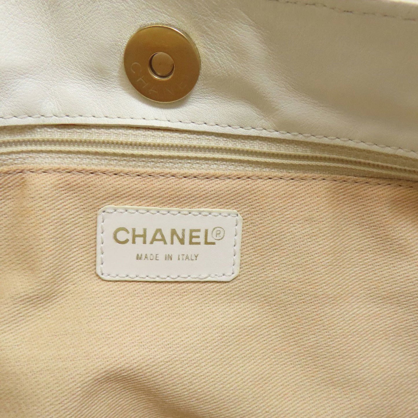 Chanel Coco Mark Gold Hardware Handbag Canvas Calfskin