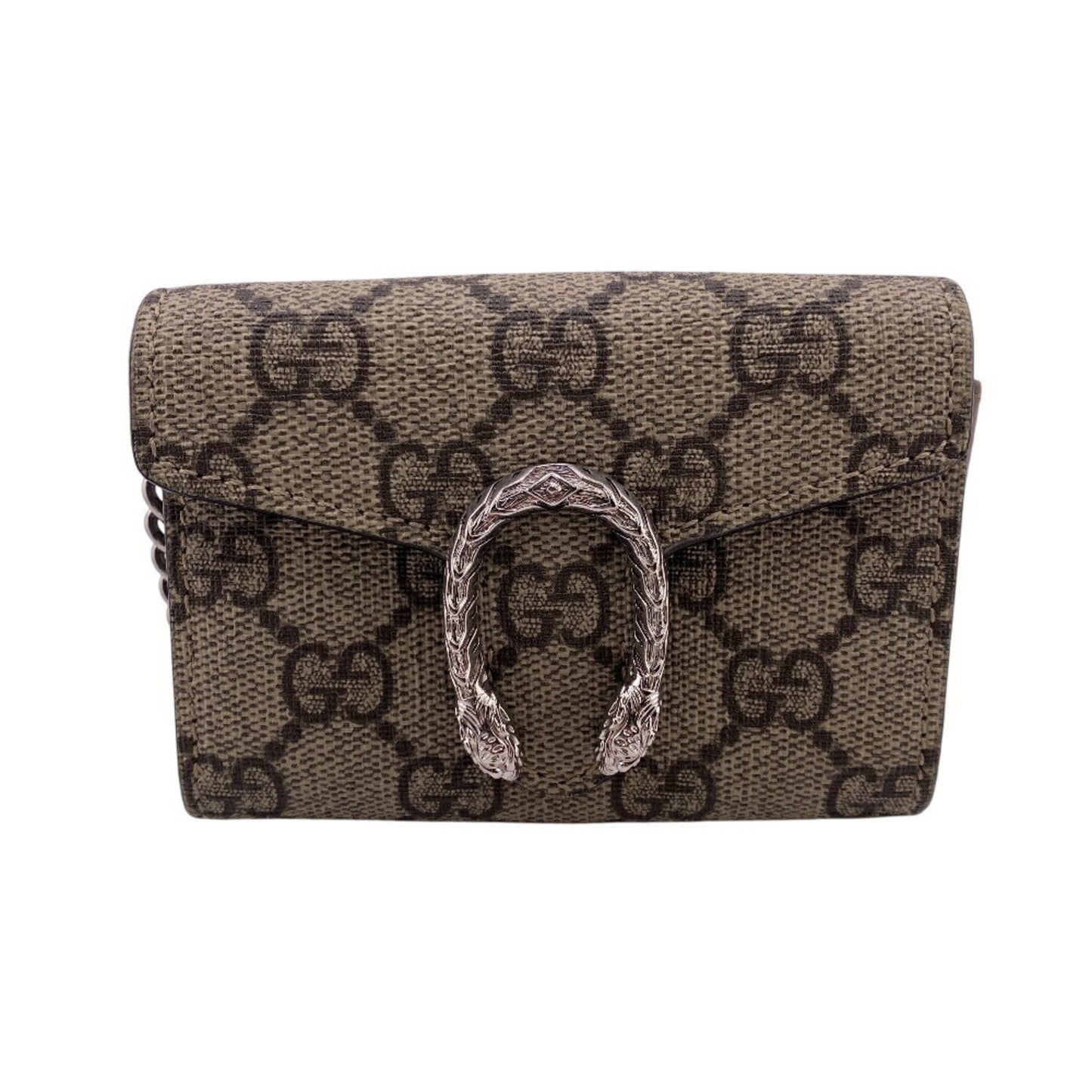 Gucci Gucci Chain Wallet Gg Supreme Bi-Fold Beige Z0013197