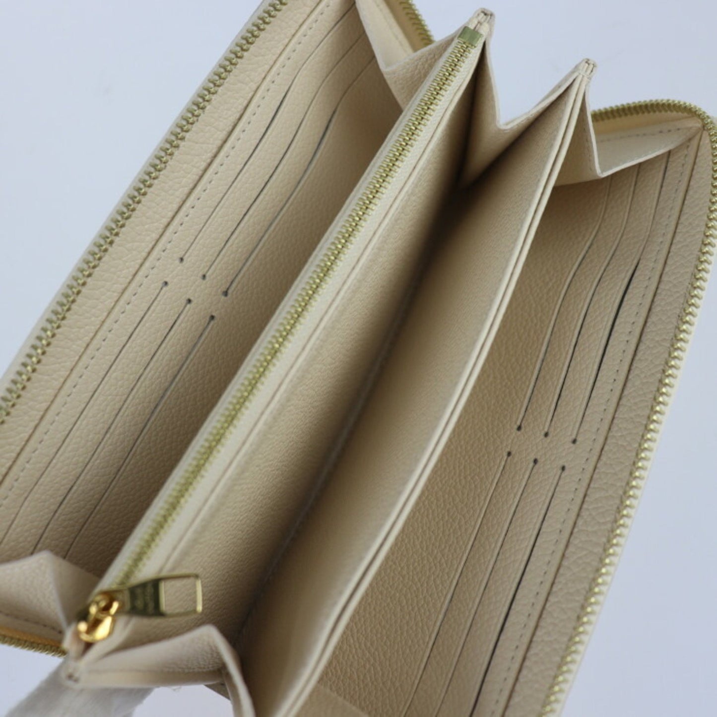 Louis Vuitton Louis Vuitton Zippy Wallet Long M81914 Monogram Empreinte Cream Rose Trianon Round
