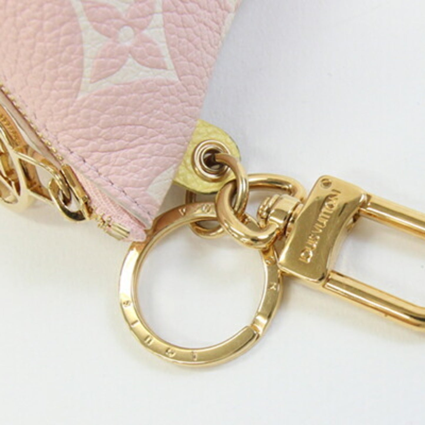 Louis Vuitton Monogram Empreinte Berlingo Bag Charm M00669 Pink/Beige Mini Pouch Triangle Keychain