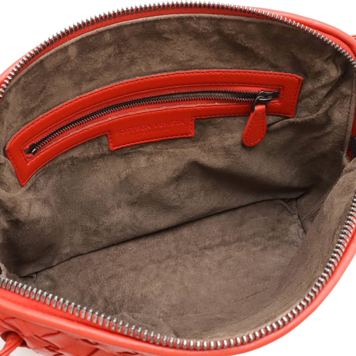 Bottega Veneta Bottega Veneta Intrecciato Pochette Shoulder Bag Leather Red
