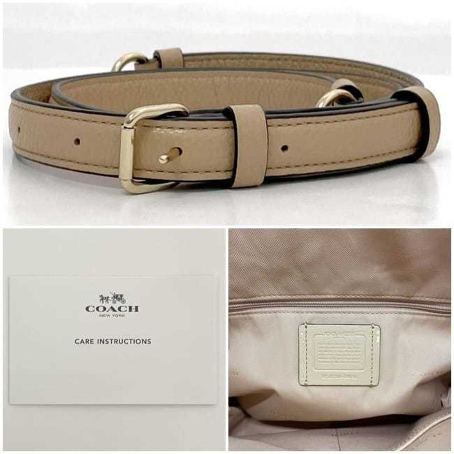 Coach 2-Way Bag Ec-23568 Beige 58036 Leather Crossbody For Women