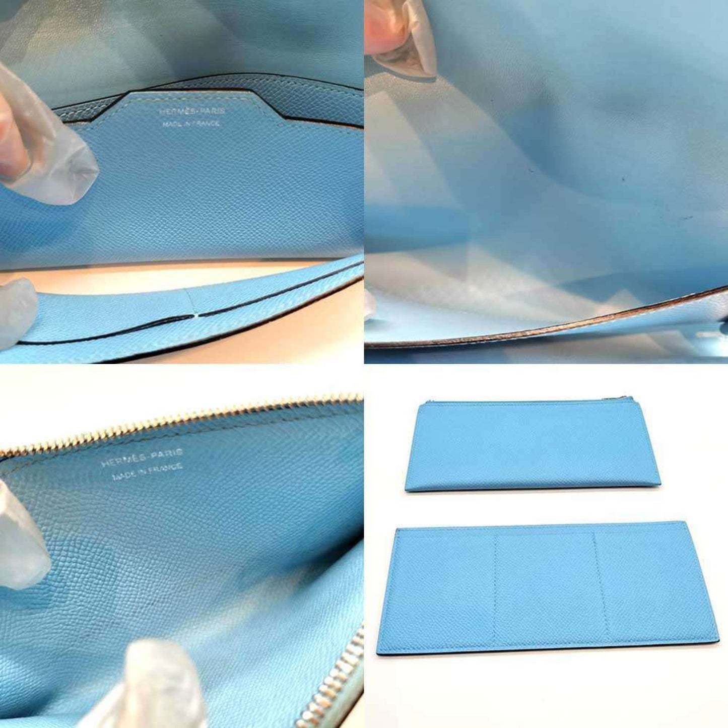 Hermes Passant Long Wallet Celeste Light Blue Epsom Leather