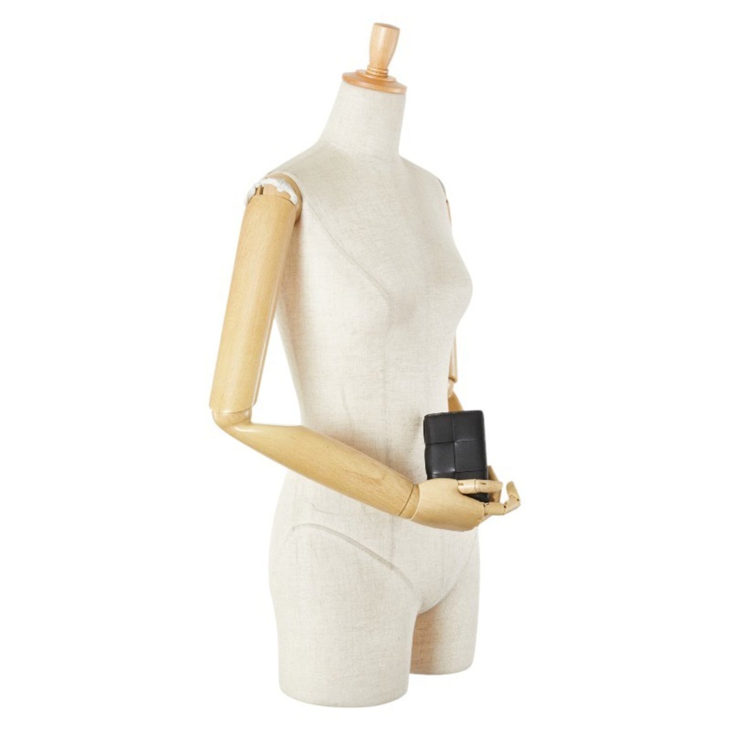 Bottega Veneta Maxi Intrecciato Cassette Business Card Case/Card Case/Pass Case In Black Leather