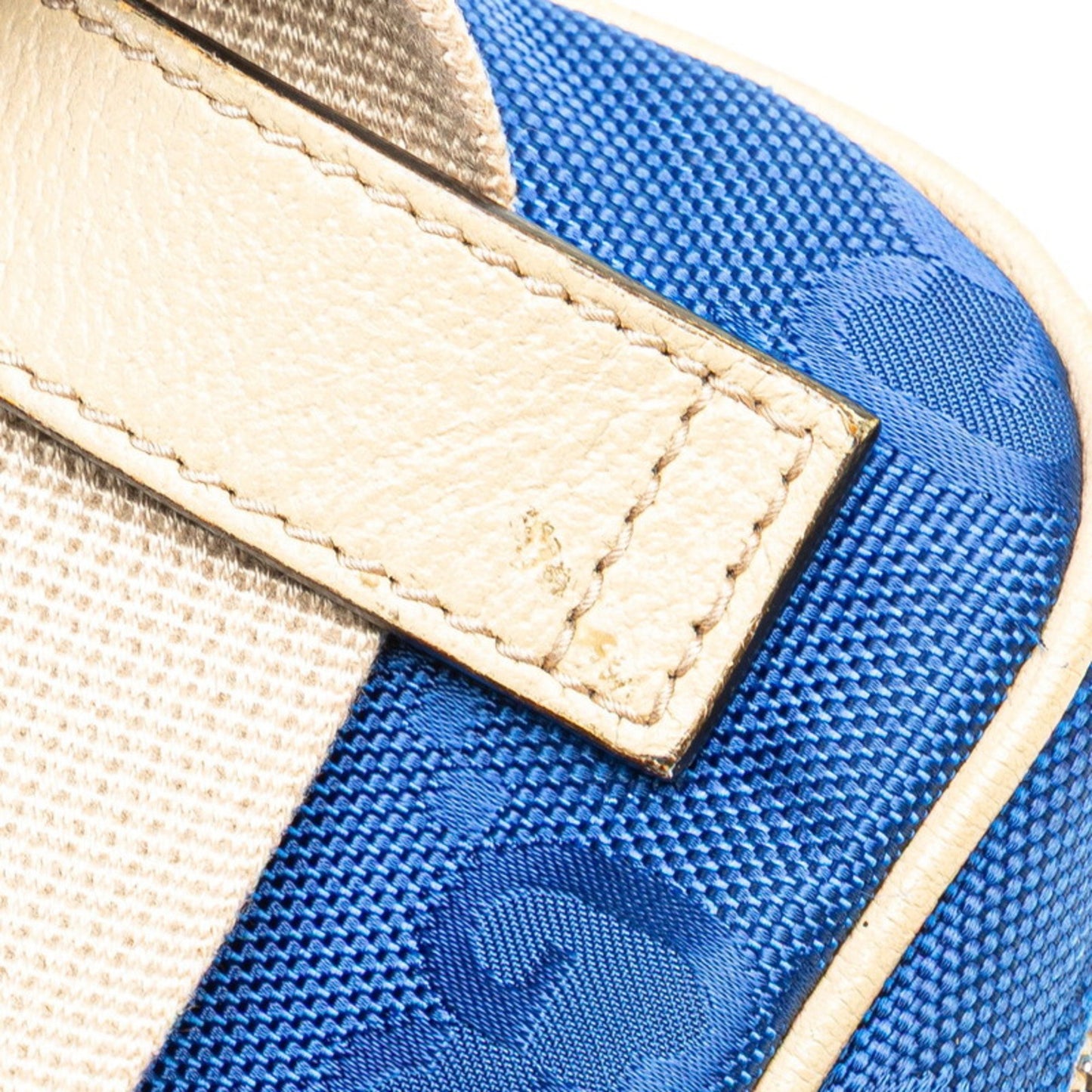 Gucci Gg Nylon Of The Grid Body Bag/Waist Bag 631341 Blue/Beige Nylon/Leather
