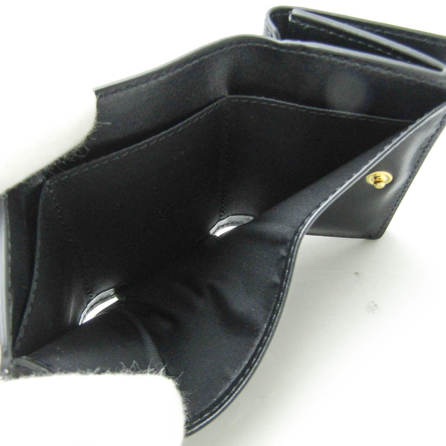 Versace All-Over Pattern Women'S Leather Wallet (Tri-Fold) Black