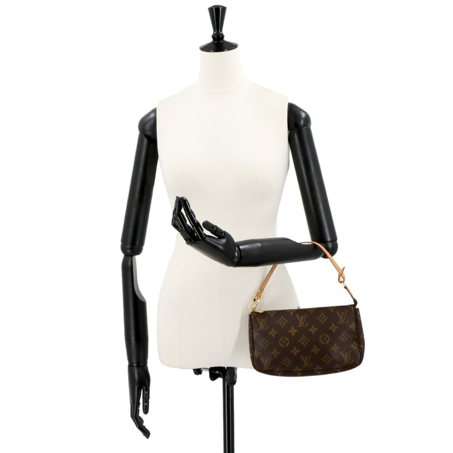 Louis Vuitton Monogram Pochette Accessoires Handbag M51980 Brown