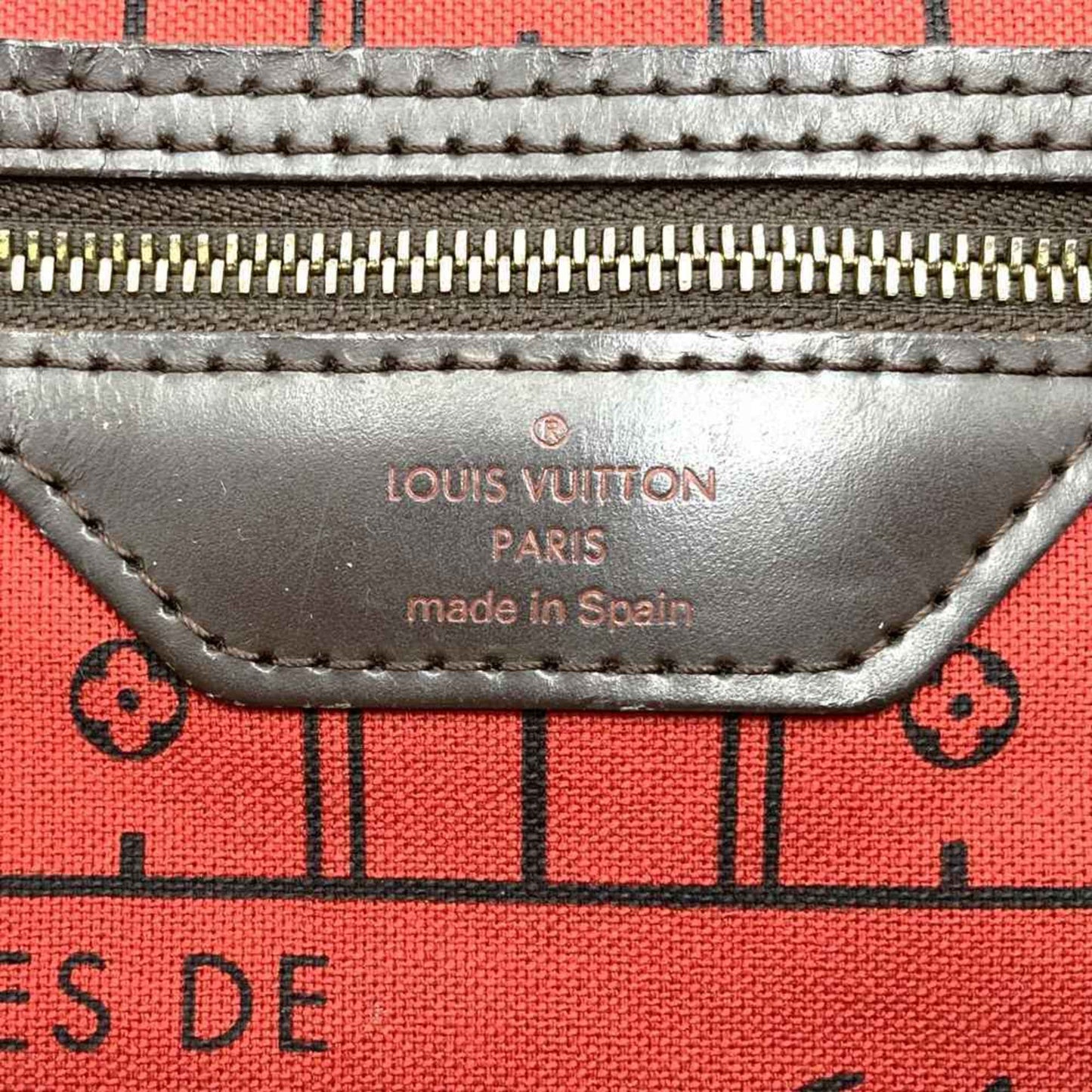 Louis Vuitton N51105 Neverfull Mm (Old) Tote Bag Brown Damier Canvas